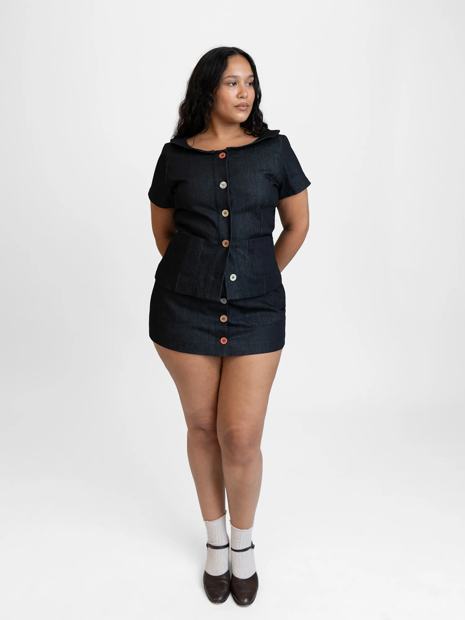 Button Suit Mini Skirt - Image 4