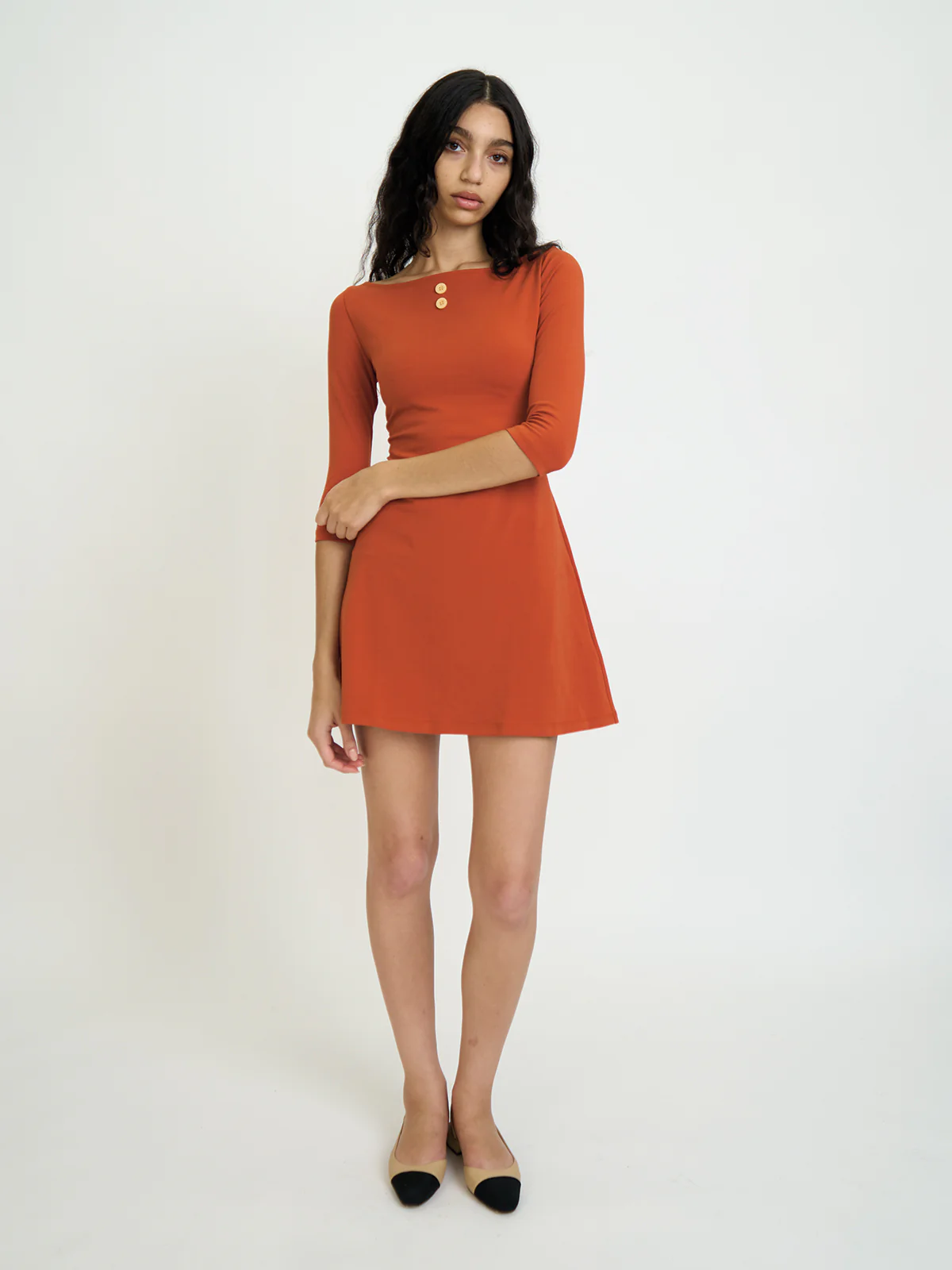 3/4 Sleeve Boat Neck Dress - Image 11