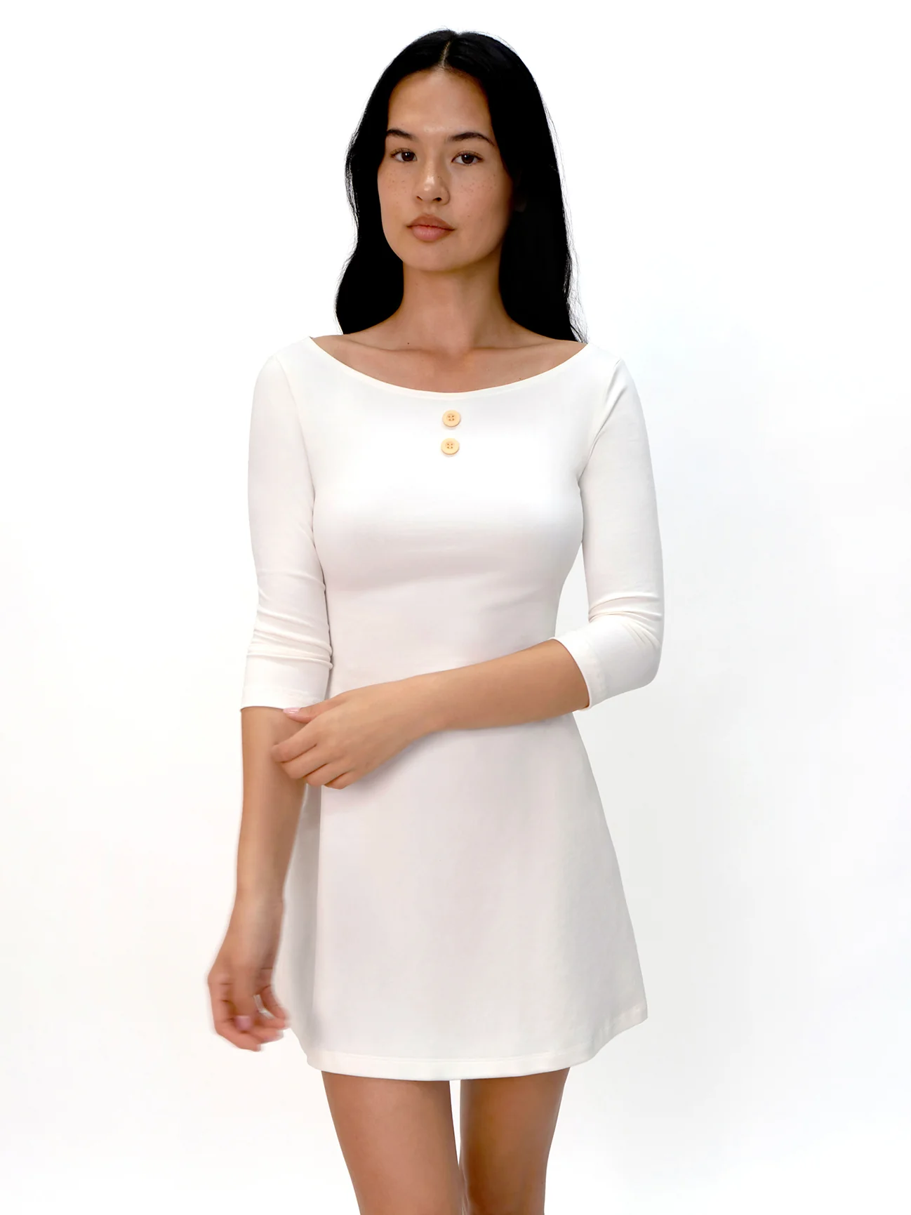 3/4 Sleeve Boat Neck Dress - Image 19